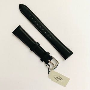 New!!! Fossil Black Genuine Leather watch strap